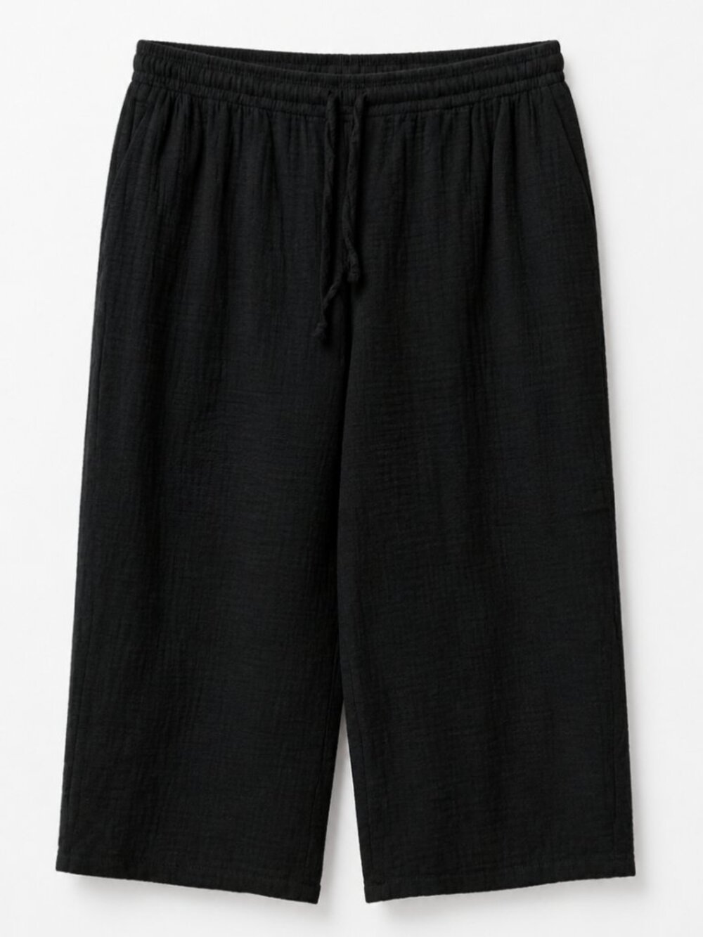 Jessica Simpson Black Linen-Blend Cropped Pants - XXL